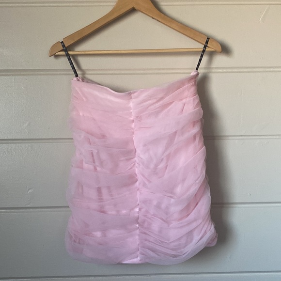 Pink Tulle Co Ord Ruched Mini Skirt Size 8 - Picture 4 of 8